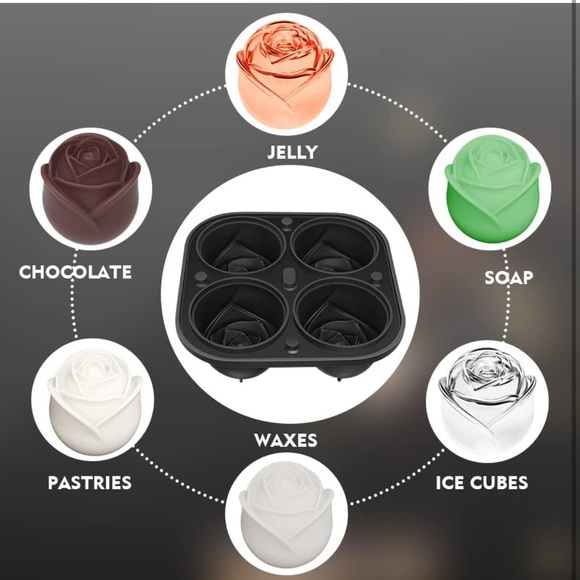 Black Rose Ice Tray - Silicon - Picture 5 of 5